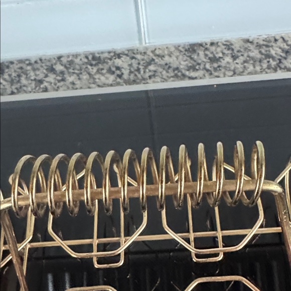 Libbey Gold Leaf 8 Glass Set with Holder Vintage - Picture 11 of 13